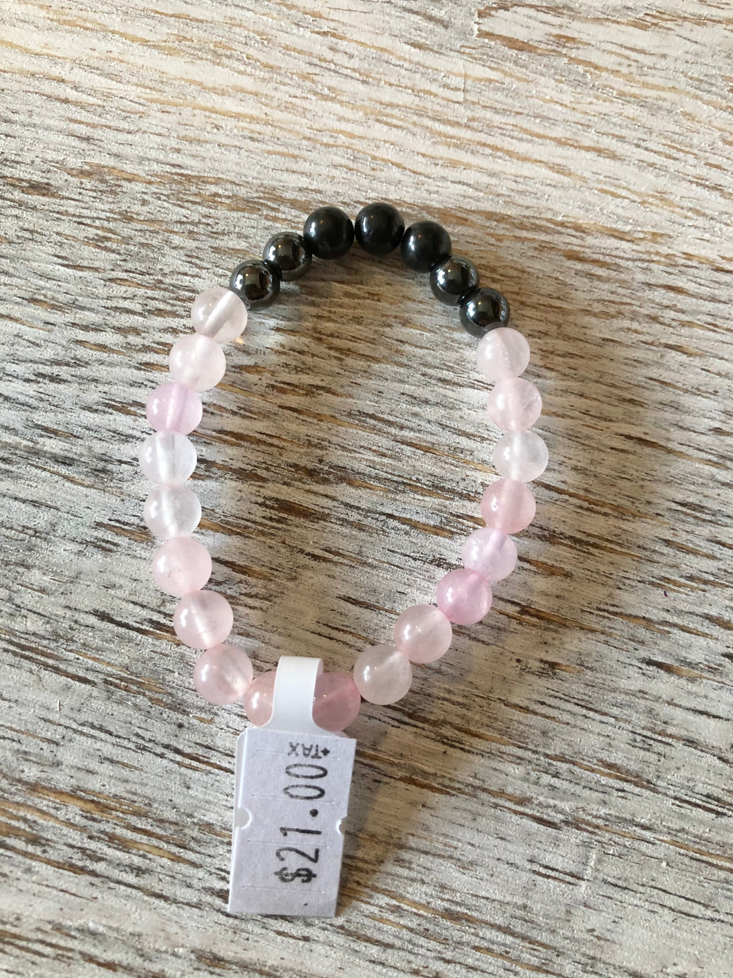 EMF Gemstone Bracelet- Pink Quartz. (small)